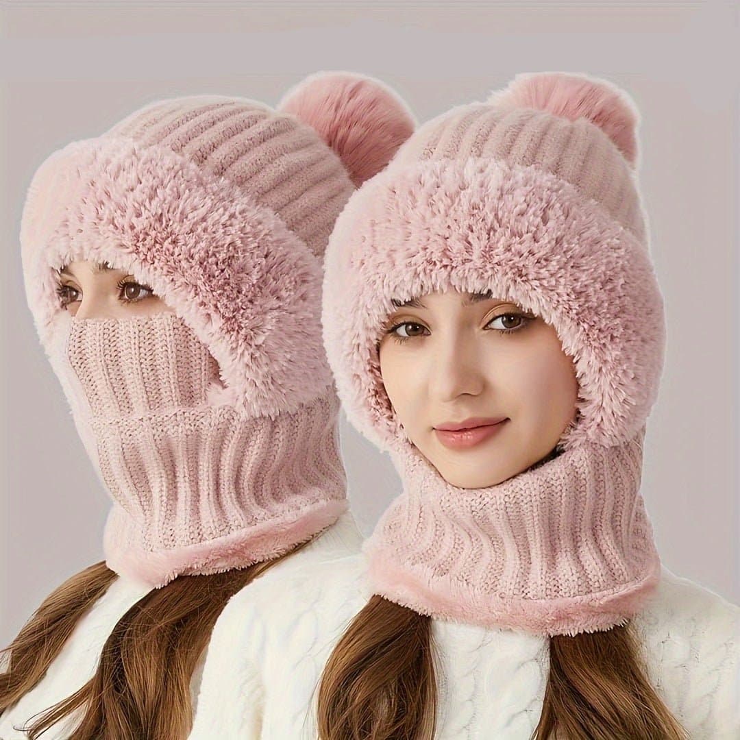 Sherpa Fleece Balaclava Vindbeskyttende Justerbar Ski Maske med Halsvarmer