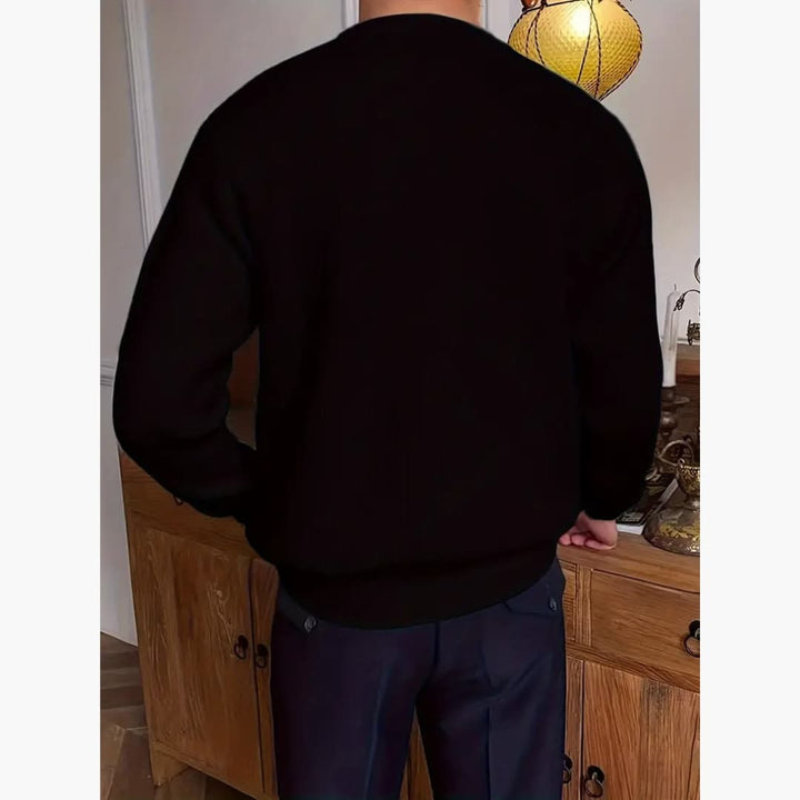 Casual Crew Neck Stickad tröja för män