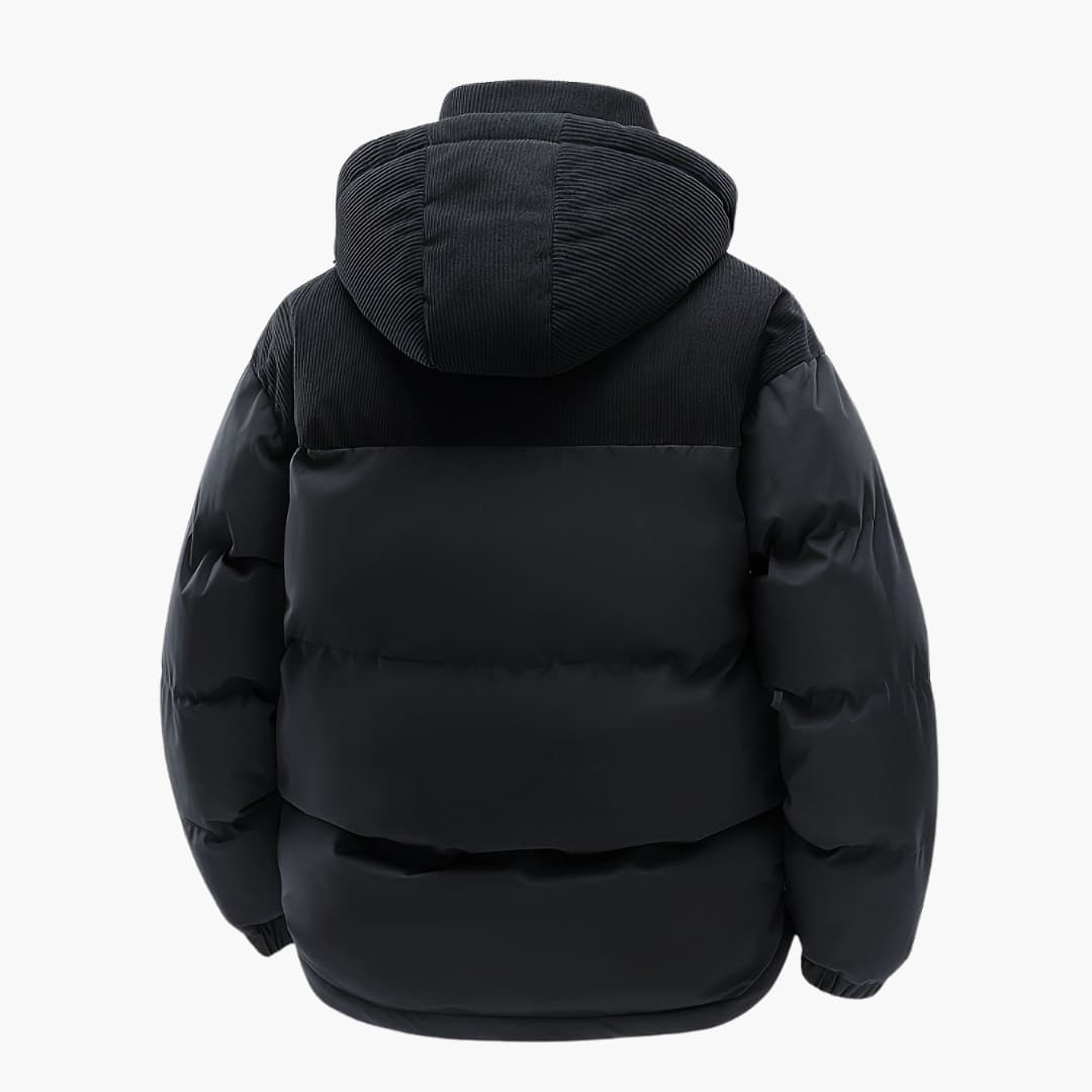 Herr Casual Huvjacka med Puffer och Färgblokkdesign