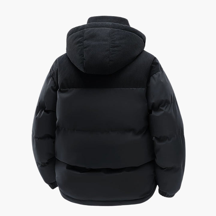Herr Casual Huvjacka med Puffer och Färgblokkdesign