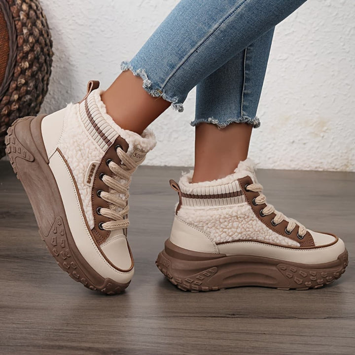 Damens Vinterstövlar med Tykk Sål Värme Höga Sneakers