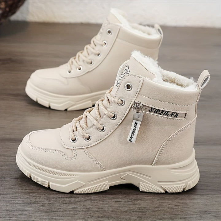 Dam Fashion Vinter Snöboots Britisk Stil Tykk Sula