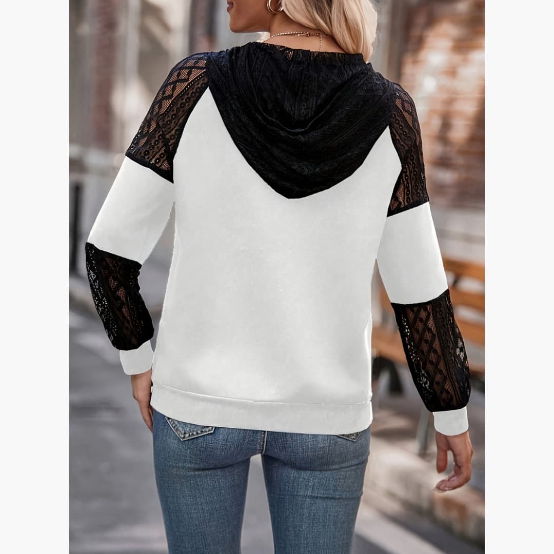 Dianne - Snygg huvtröja med blonder till dam