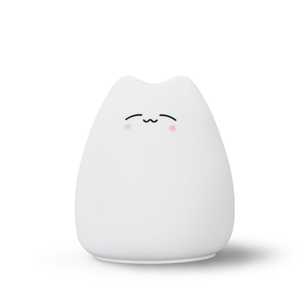 Nattlampa katt i silikon med touchsensor och 7 färger