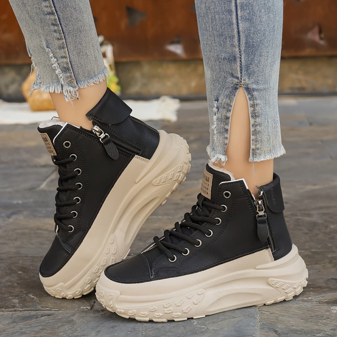 Kvinnornas Höga Vinter Sneakers Värme Komfort Stil