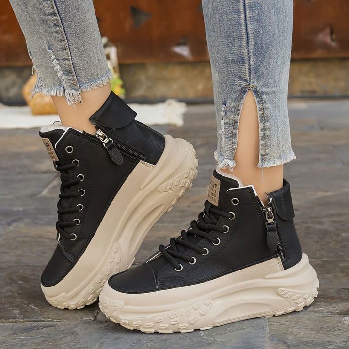 Kvinnornas Höga Vinter Sneakers Värme Komfort Stil