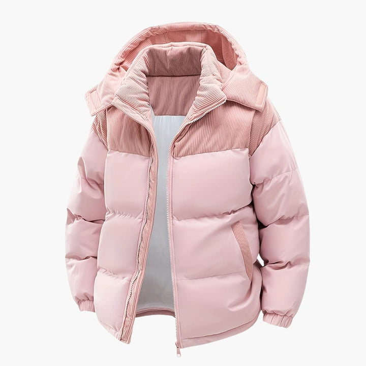 Herr Casual Huvjacka med Puffer och Färgblokkdesign