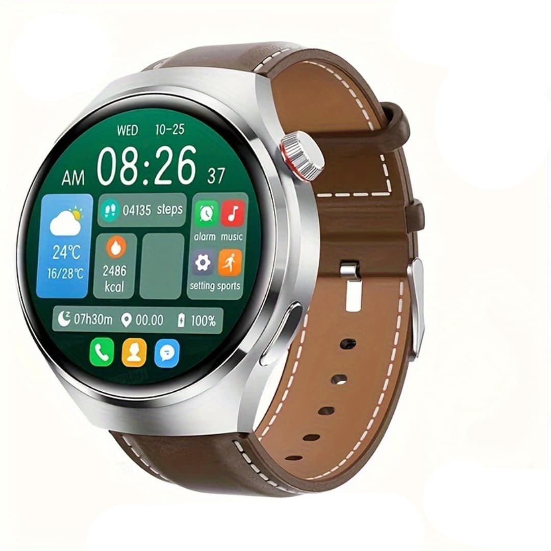 Smartklokke 4 PRO för män med AMOLED och trådlös samtale
