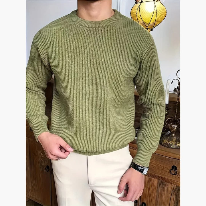 Casual Crew Neck Stickad tröja för män