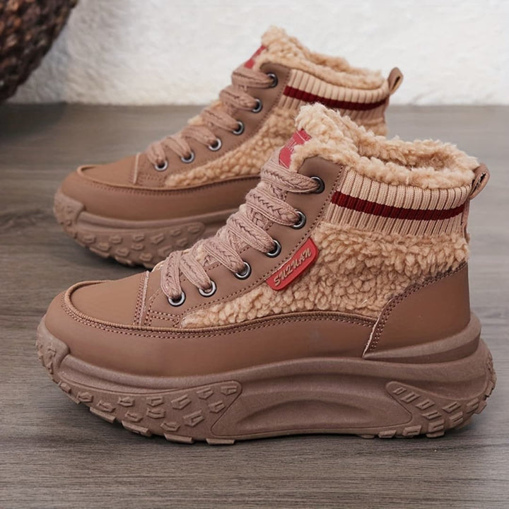 Damens Vinterstövlar med Tykk Sål Värme Höga Sneakers