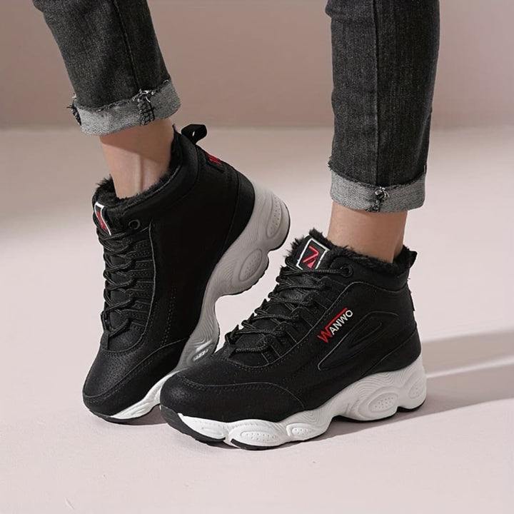 Dam Höga Vinter Sneakers Fôret med Fleece Antiskli