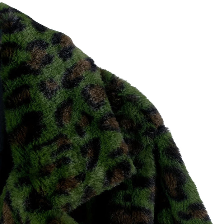 Plus Storlek Leopardmönster Åpen Cardigan Lång Jacka