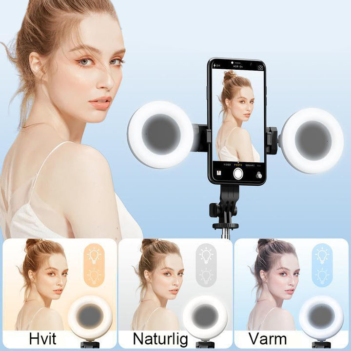 6 i 1 Selfie Stick med Fylllys - Lätt och Stabilisert
