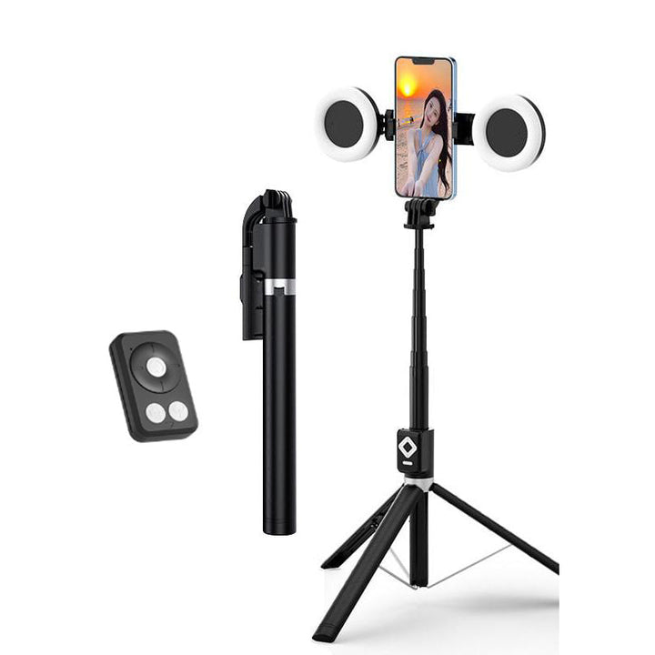 6 i 1 Selfie Stick med Fylllys - Lätt och Stabilisert