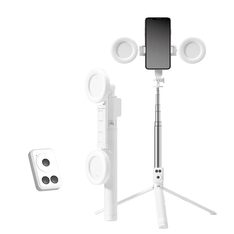 6 i 1 Selfie Stick med Fylllys - Lätt och Stabilisert