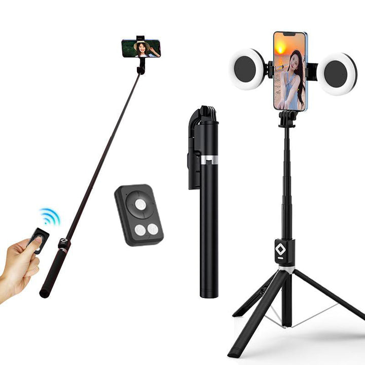 6 i 1 Selfie Stick med Fylllys - Lätt och Stabilisert