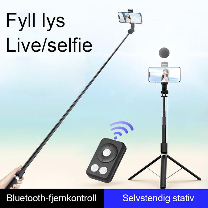 6 i 1 Selfie Stick med Fylllys - Lätt och Stabilisert