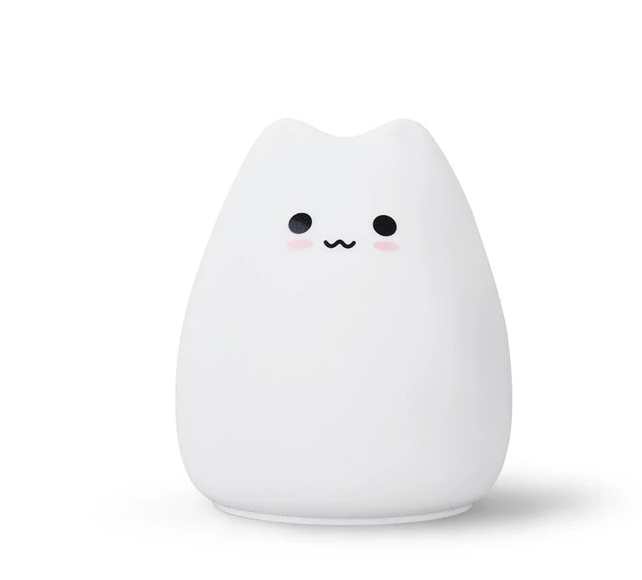 Nattlampa katt i silikon med touchsensor och 7 färger