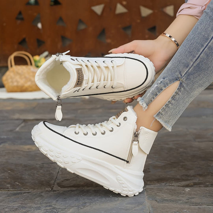 Kvinnornas Höga Vinter Sneakers Värme Komfort Stil