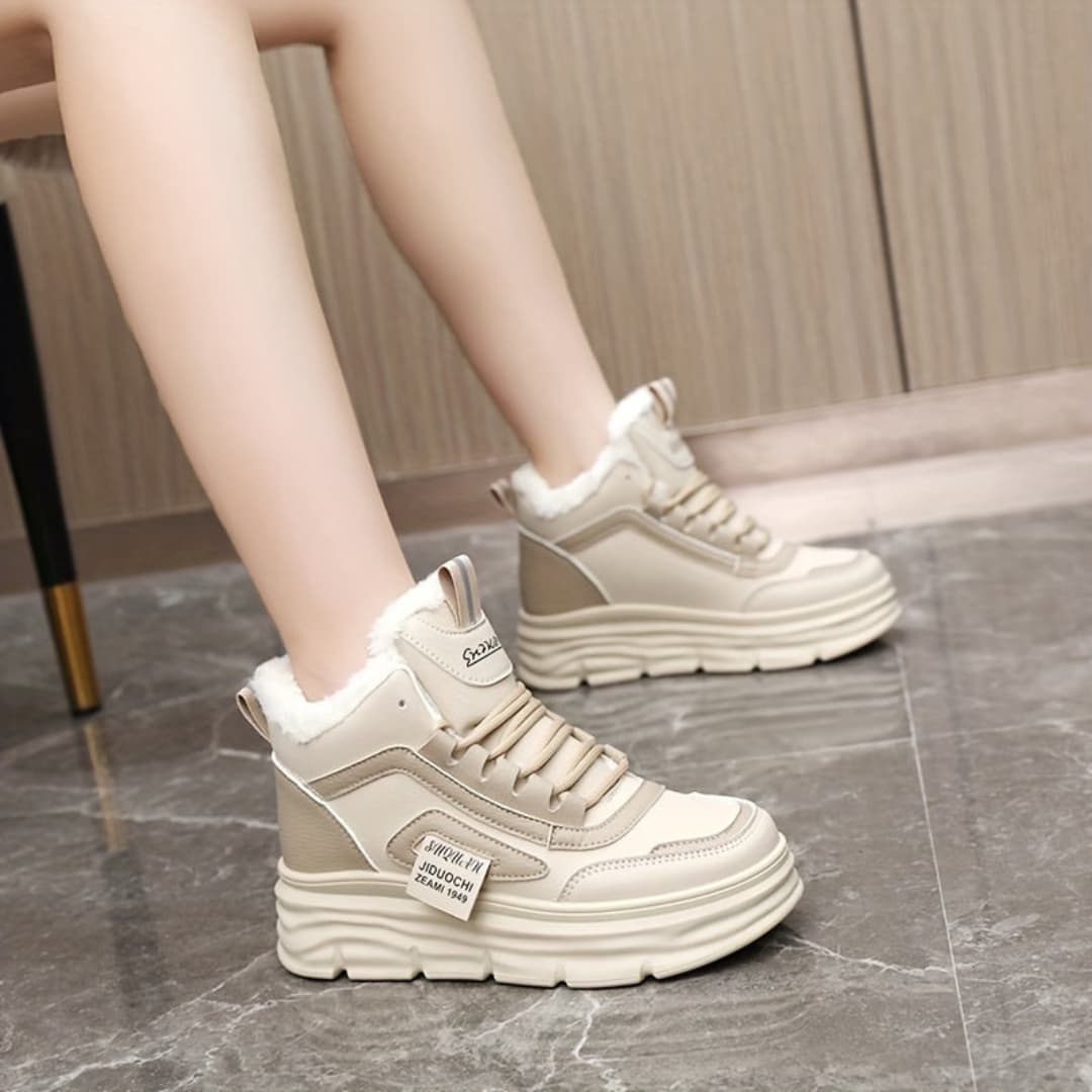Kvinnornas Vinter Sneakers Tykk Sula Fleece Fôr för Ultimat Komfort
