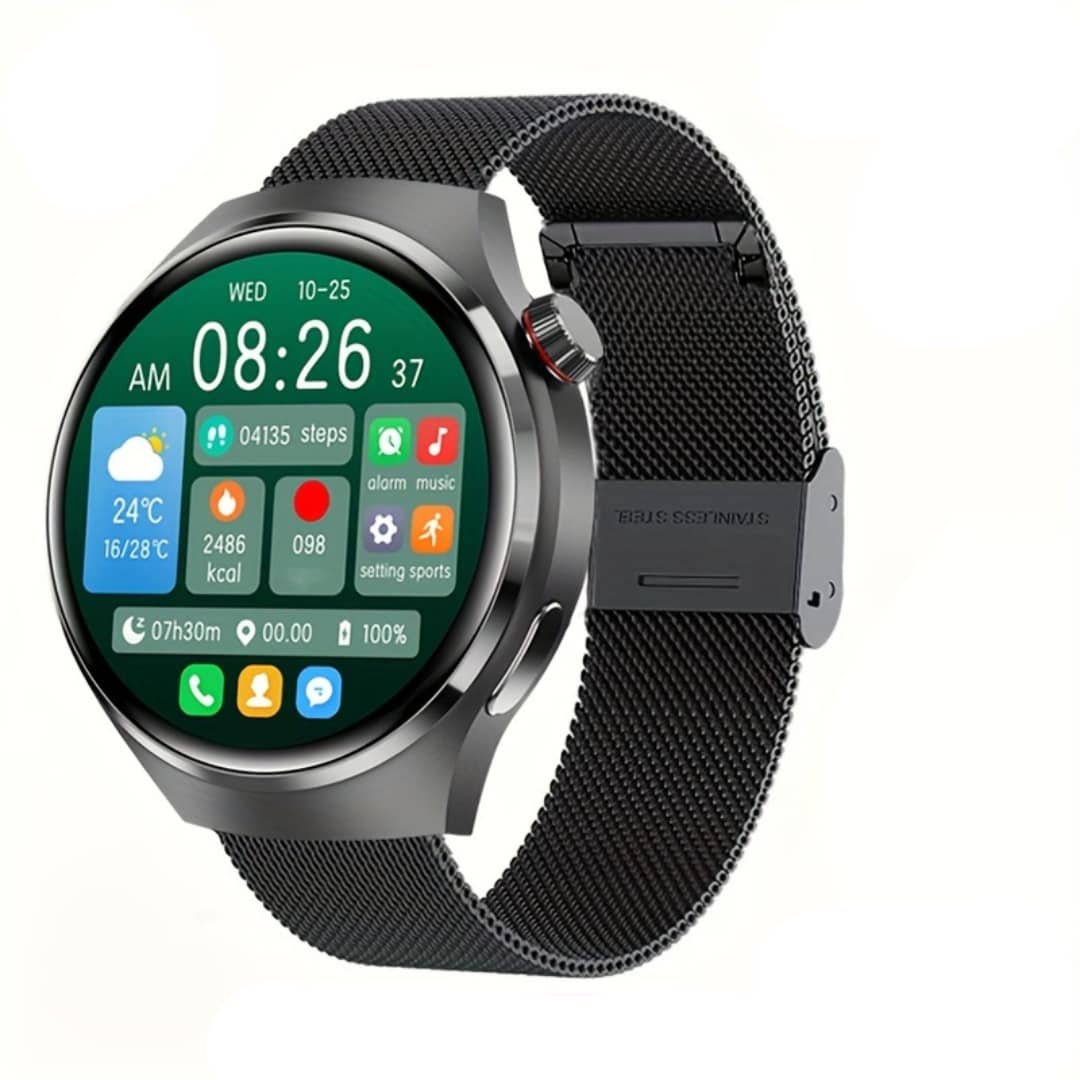 Smartklokke 4 PRO för män med AMOLED och trådlös samtale