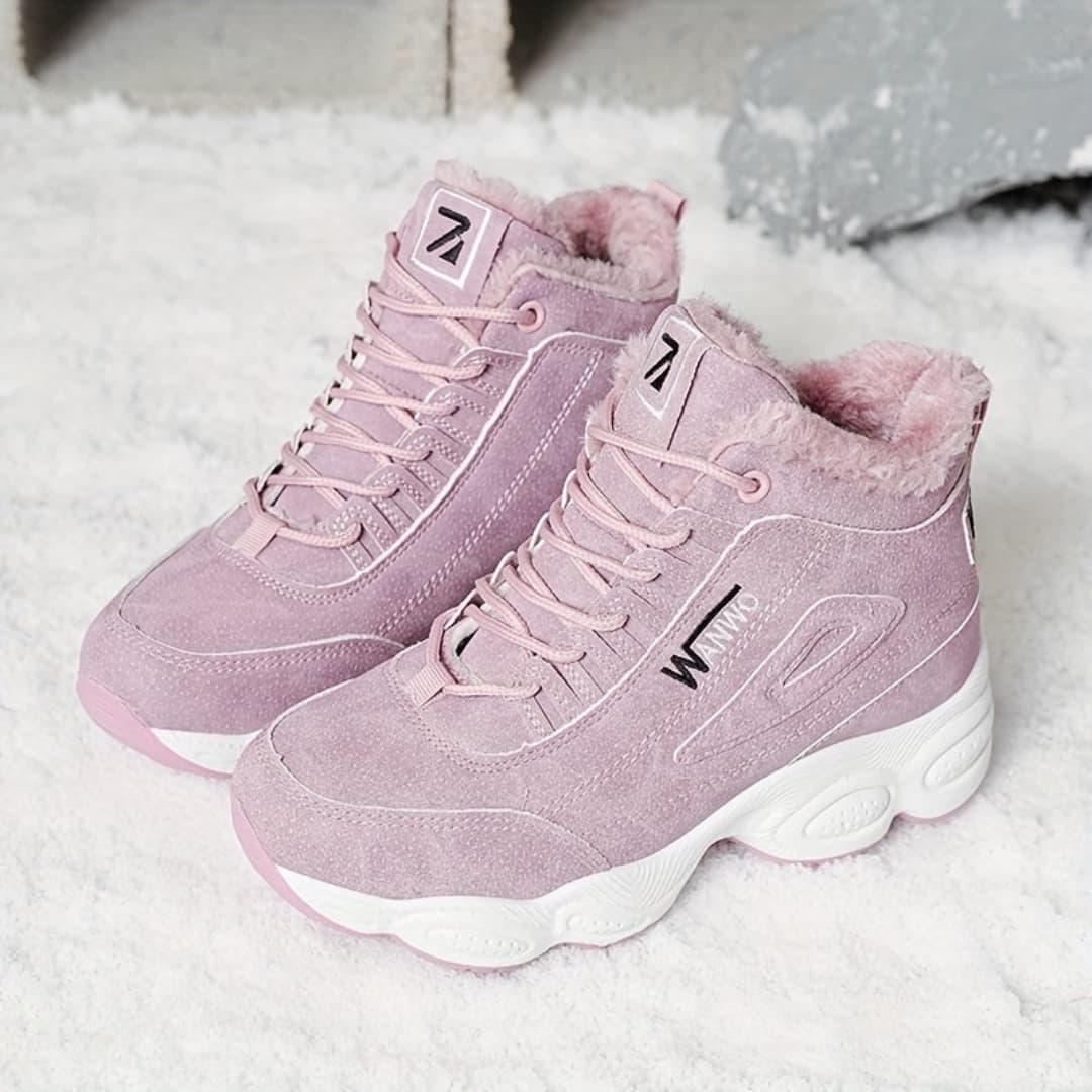 Dam Höga Vinter Sneakers Fôret med Fleece Antiskli