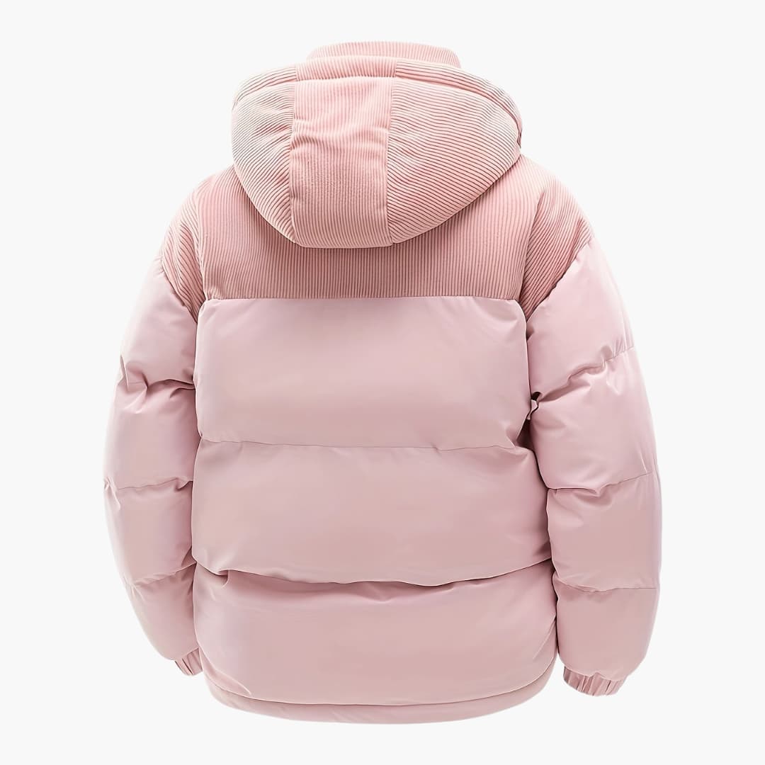 Herr Casual Huvjacka med Puffer och Färgblokkdesign