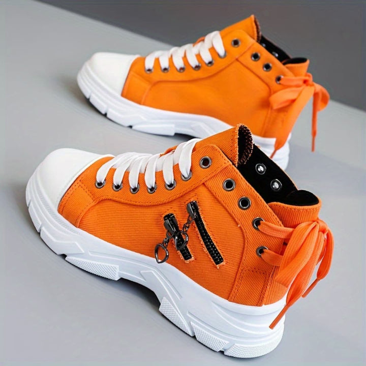 Dam Canvas High-Top Sneakers med Tykk Sula