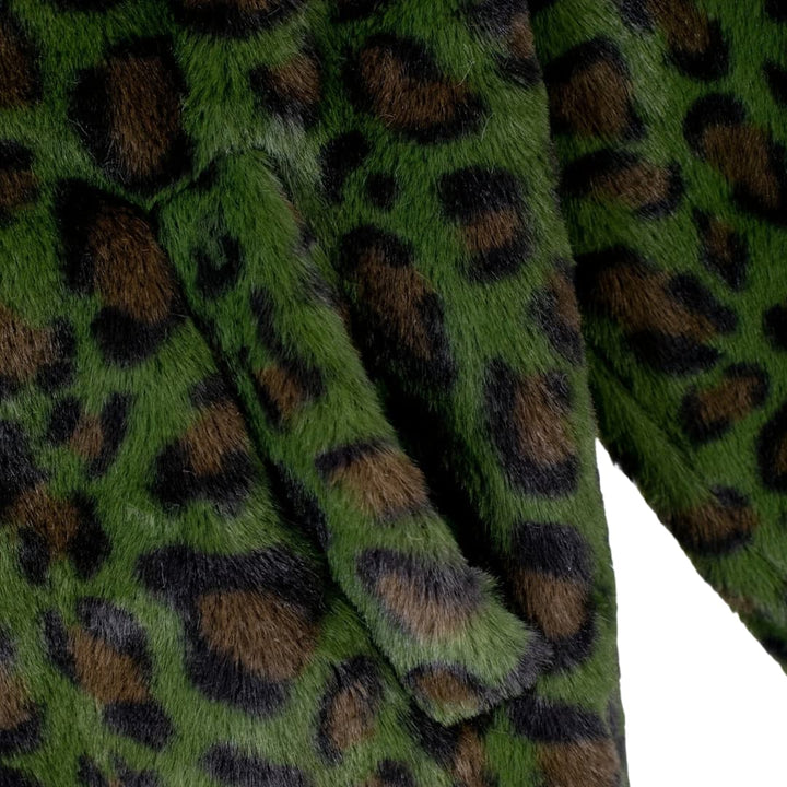 Plus Storlek Leopardmönster Åpen Cardigan Lång Jacka