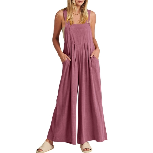 Valeska Plus-storlek jumpsuit med vida ben