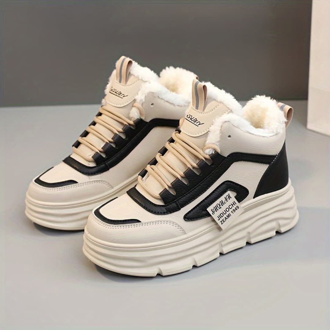Kvinnornas Vinter Sneakers Tykk Sula Fleece Fôr för Ultimat Komfort