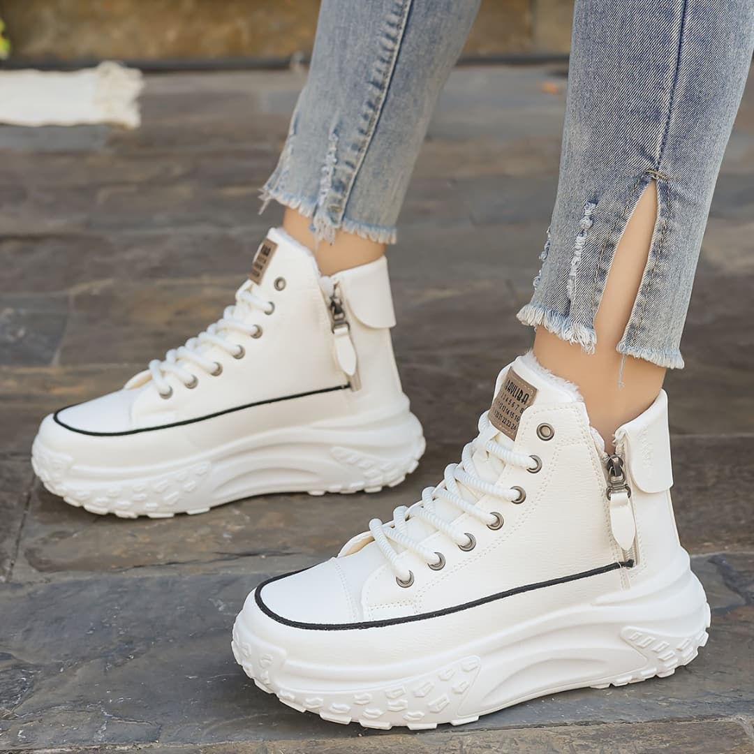 Kvinnornas Höga Vinter Sneakers Värme Komfort Stil