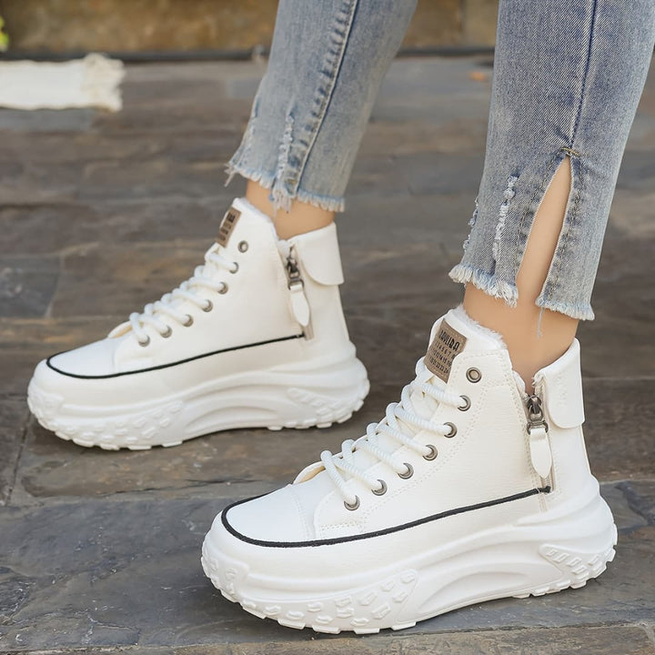 Kvinnornas Höga Vinter Sneakers Värme Komfort Stil