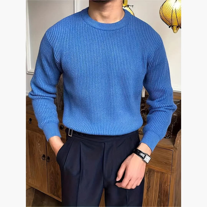 Casual Crew Neck Stickad tröja för män