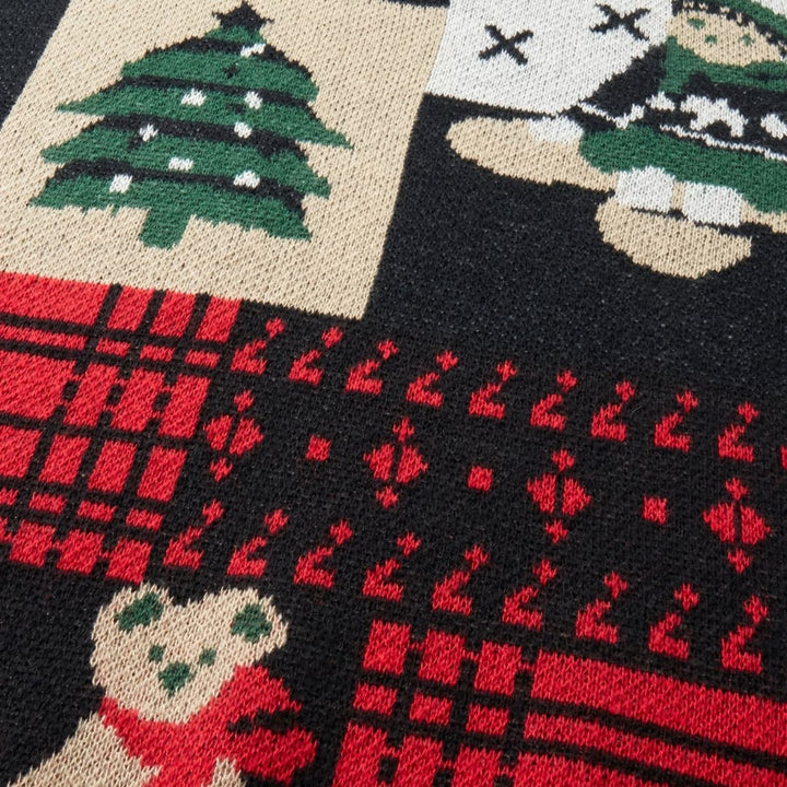 Julebjörn Mönster Stickad Tröja Mysig och Rolig