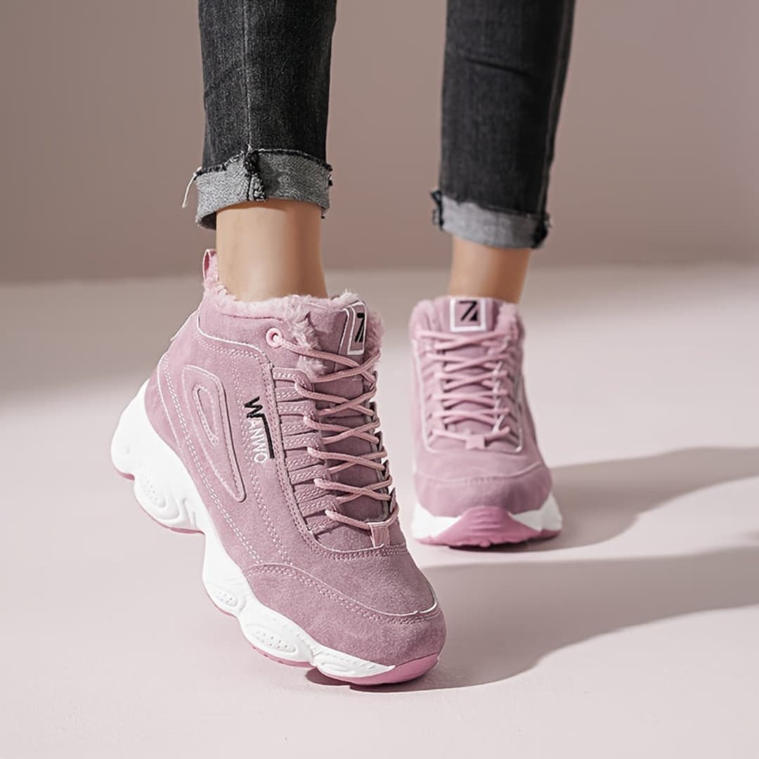 Dam Höga Vinter Sneakers Fôret med Fleece Antiskli