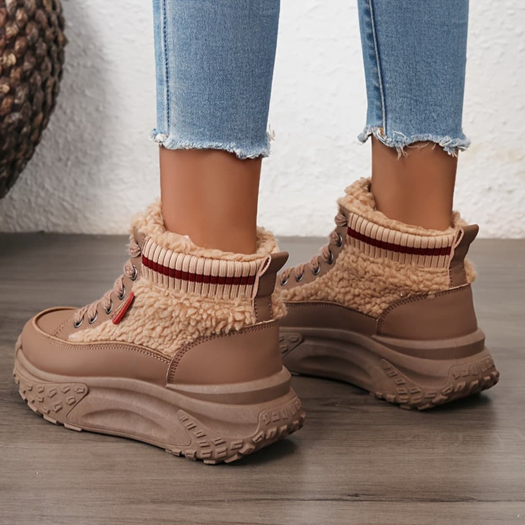 Damens Vinterstövlar med Tykk Sål Värme Höga Sneakers