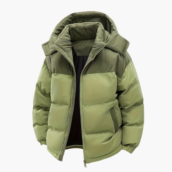 Herr Casual Huvjacka med Puffer och Färgblokkdesign