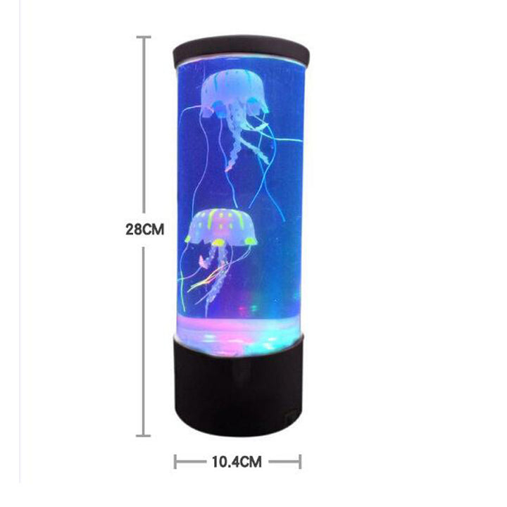 Maneakvarium som LED-lampa med vulkaneffekt och USB