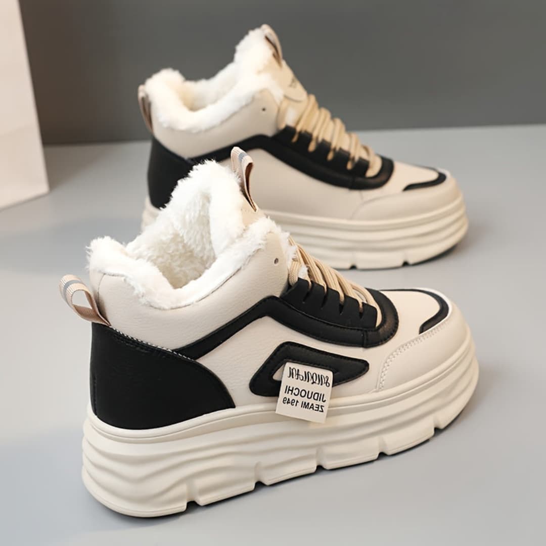 Kvinnornas Vinter Sneakers Tykk Sula Fleece Fôr för Ultimat Komfort
