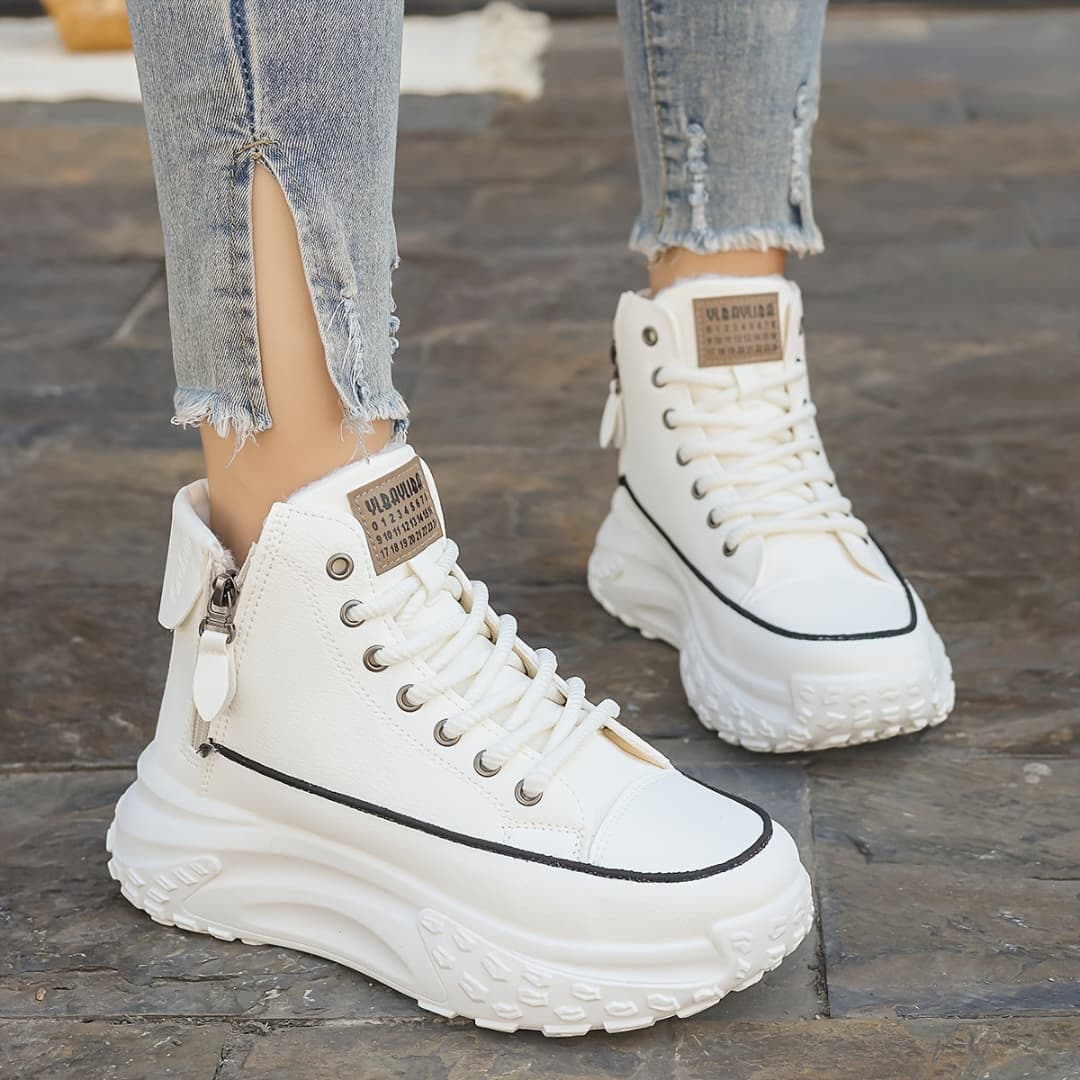 Kvinnornas Höga Vinter Sneakers Värme Komfort Stil