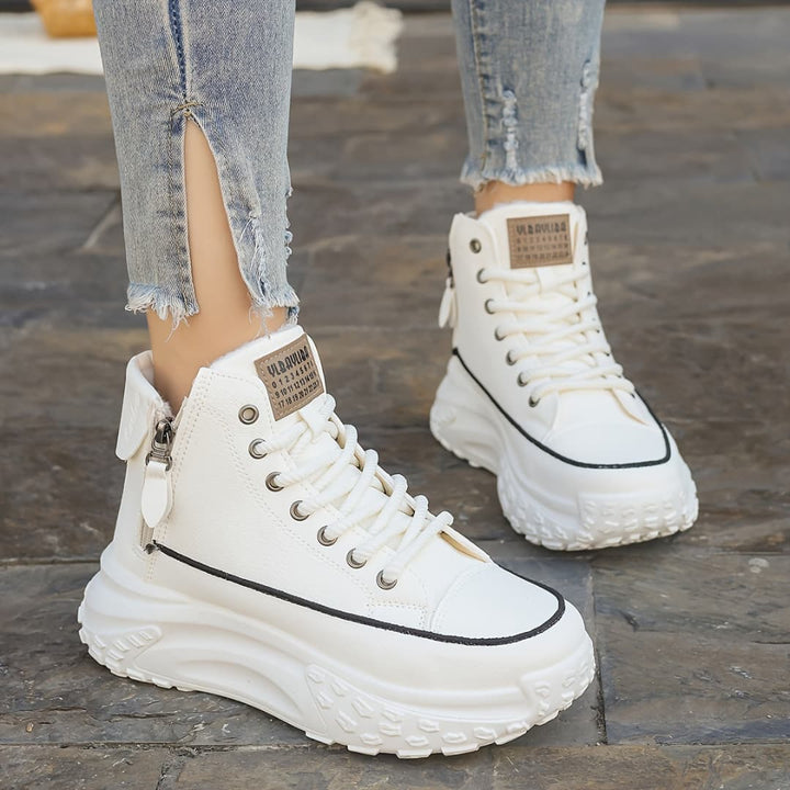 Kvinnornas Höga Vinter Sneakers Värme Komfort Stil