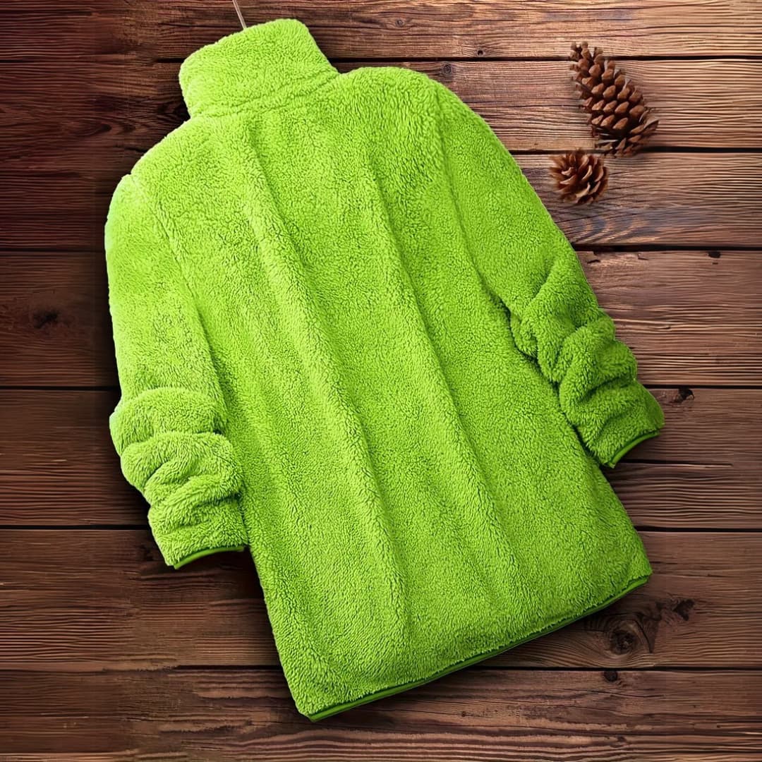 Kvinnens Teddy Zip-Up Tröja Avslappnad Långärmad Vinterjacka