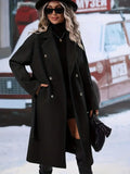 Elegant Dobbelkneppet Midi-Vinterjacka