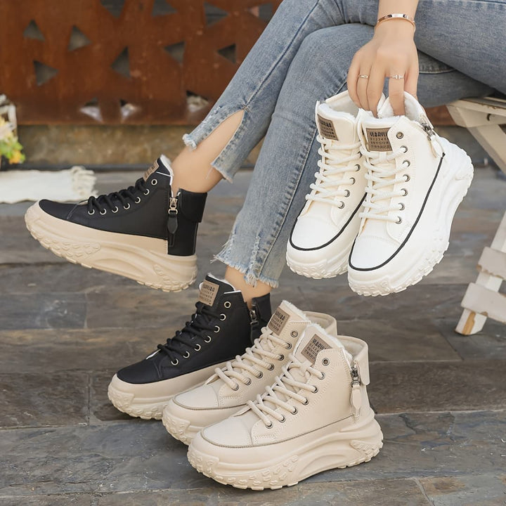 Kvinnornas Höga Vinter Sneakers Värme Komfort Stil