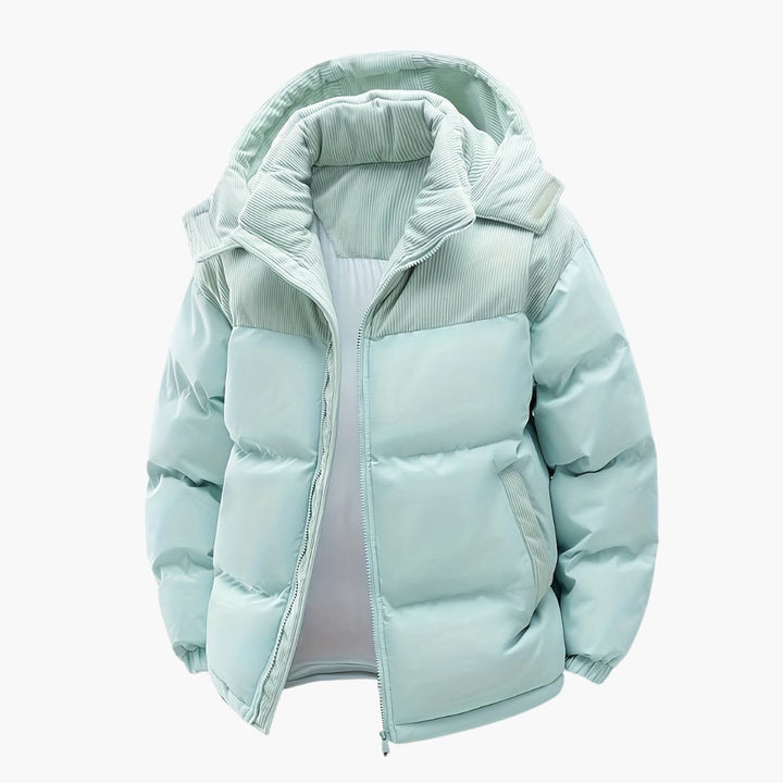 Herr Casual Huvjacka med Puffer och Färgblokkdesign