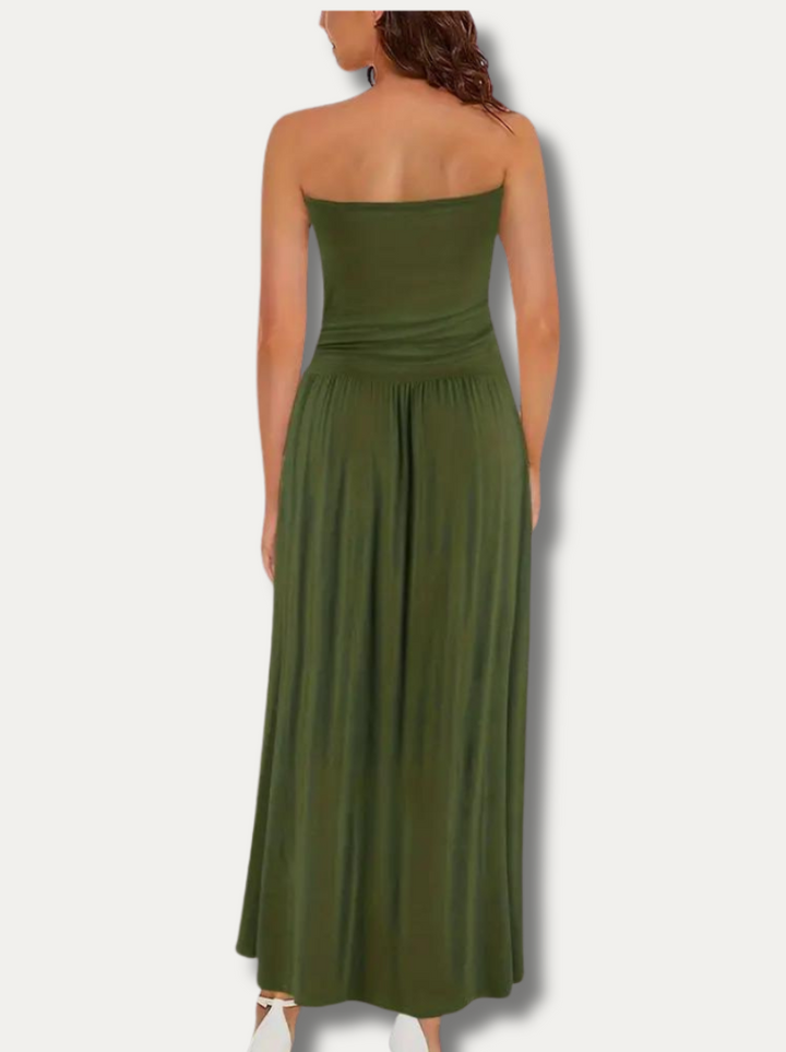 SOLVEIG - Elegant stroppelös klänning