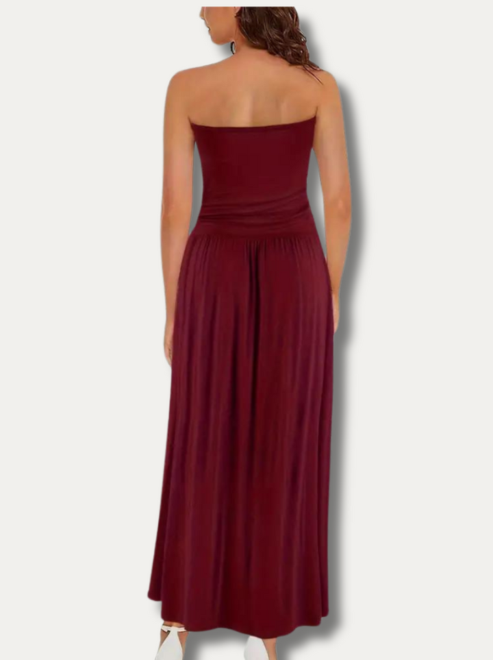 SOLVEIG - Elegant stroppelös klänning