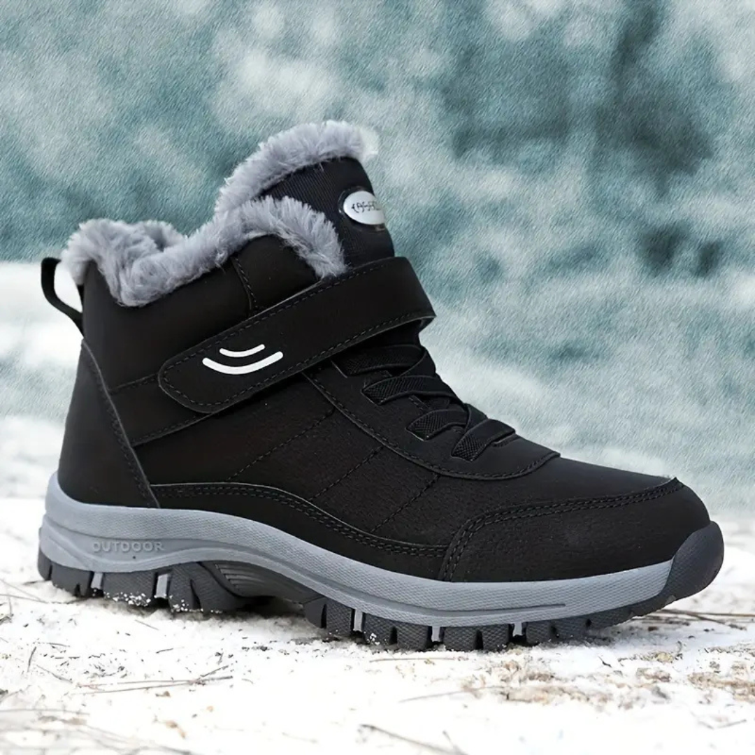Kvinnor sneakers med plysjfôr och halksäker sula
