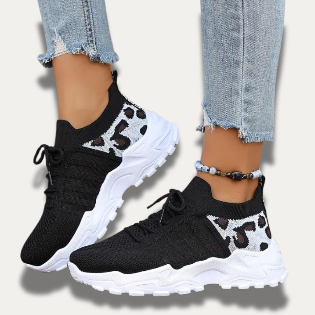 LUNA - Casual sneakers med leopardmönster